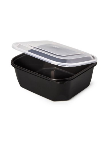 ▷ Embalagem de Plástico Preto 1.000 ml para Micro-ondas - Envio 24 h.