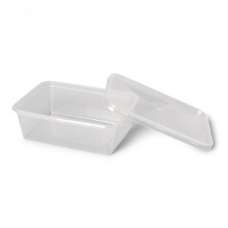 EMBALAGEM RETANGULAR ECONÔMICA 650 cc PP + TAMPA (50 Unid.)