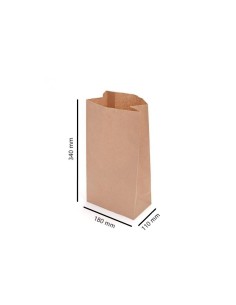 ▷ Bolsa de Papel Kraft Sem Alças Americana 18X10X34 cm - Entrega 24h. 2