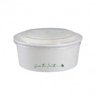 ENSALADERA DE PAPEL BLANCA 750 cc + TAPA (50 Uds.)