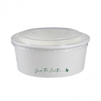 SALADEIRA DE PAPEL BRANCO 1.000 cc + TAMPA (50 Unid.)