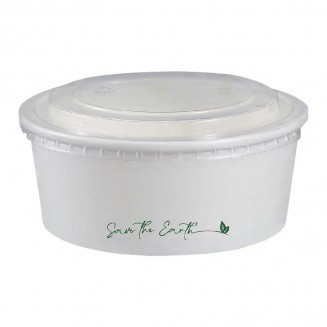 ENSALADERA DE PAPEL BLANCA 1.300 cc + TAPA (50 Uds.)