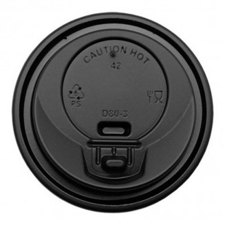 TAMPA PRETA COM FECHO PARA COPOS 7 Oz (50 Unid.)