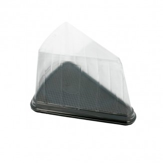 EMBALAGEM PARA TORTA PRETA PET + TAMPA 124X87X82 mm (50 Unid.)