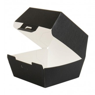 CAIXA DE HAMBÚRGUER DE CARTÃO 13X12,5X9 cm. PRETA (100 Unid.)
