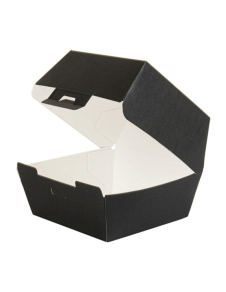 ▷ Caixa para hambúrguer em cartão preto 13X12,5X9 cm. – Envio em 24h.