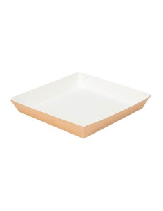 ▷ Tabuleiro de Papel Quadrado 18x18x2,9 cm - Envio 24h.