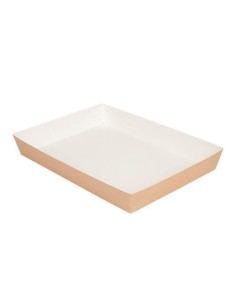▷ Tabuleiro de Papel Quadrado 25,5x18x3,7cm - Envio 24h.