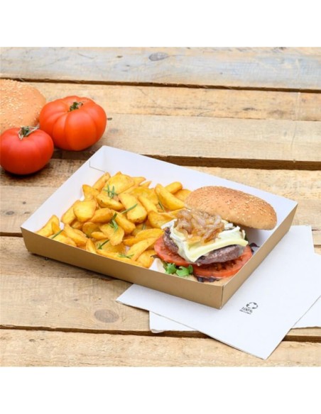 ▷ Tabuleiro de Papel Quadrado 25,5x18x3,7cm - Envio 24h.