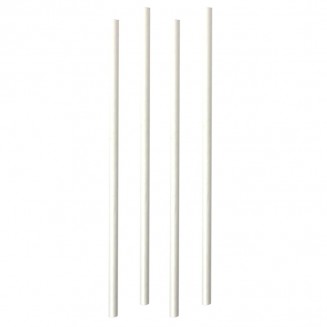 CANUDO DE PAPEL FDA BIODEGRADÁVEL BRANCO 200X6 mm (100 Unid.)