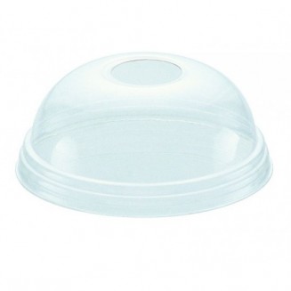TAPA PET CÚPULA CON AGUJERO Ø 95mm 8/12/16/20 Oz (100 Uds.)