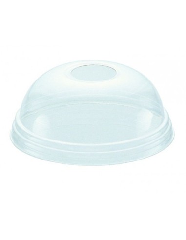 ▷ Tampa PET Cúpula com Furo Ø 95mm 8/12/16/20 Oz - Envio em 24 h.
