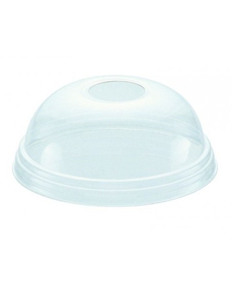 ▷ Tampa PET Cúpula com Furo Ø 95mm 8/12/16/20 Oz - Envio em 24 h.