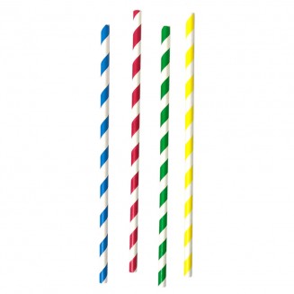 PAJITA DE PAPEL MULTICOLOR 200X8 mm (100 Uds.)