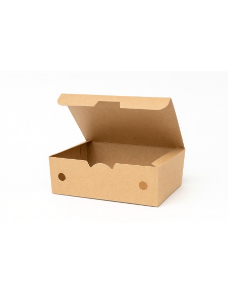▶️Caixa para fritos pequena Kraft 375 cc 114x73x45mm (500 Uds.)