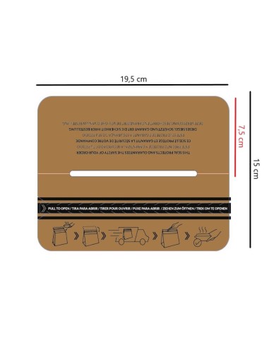 ▷ Fecho para Saco de Papel 19,5x15 cm - Envio em 24h.