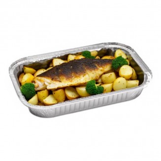 ENVASE ALUMINIO ECONÓMICO 1500 cc 285X188X35 mm (100 Uds.)