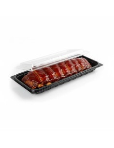 ▷ Tabuleiro para Entrecosto Preto Descartável - Envio em 24h.