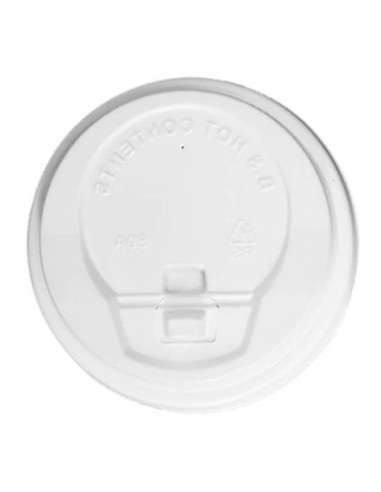 ▶️ Tampa Branca com Fecho para Copos 8/12 OZ Ø 80 mm.