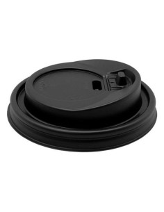 ▶️ Tampa Preta com Fecho para Copos 8/12 OZ Ø 80 mm. 2