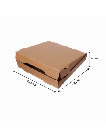 Caixas para Pizza Kraft 40x40x4 cm. | Embalagens para Pizarias.