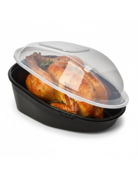 ▶︎ Embalagem para frango preta com tampa 242X181X112 mm. (90 Unid.)