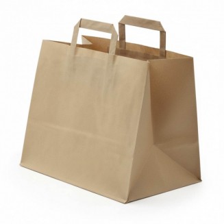 BOLSA DE PAPEL CON ASAS KRAFT 26X17X26 cm. (250 Uds.)