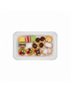 ?️Bandeja de Cartón Blanca 12×19 cm| Bandejas desechables 2