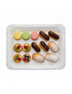 ?️Bandeja de Cartón Blanca 18x24 cm.|Bandejas desechables 2