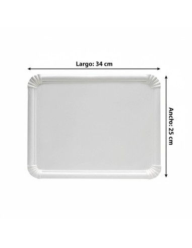 Tabuleiro de Cartão Branco 25x34 cm | Tabuleiros descartáveis