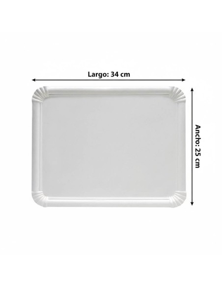 Tabuleiro de Cartão Branco 25x34 cm | Tabuleiros descartáveis
