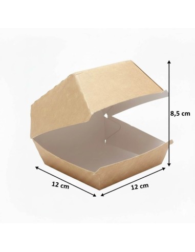 Caixa para Hambúrguer em Cartão 12x12x8,5 cm | Embalagens para Hambúrgueres