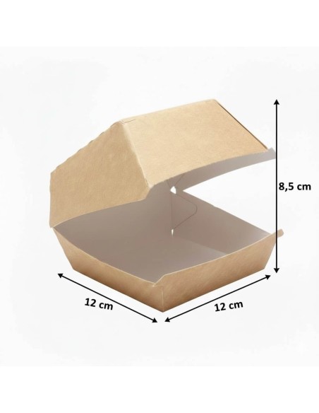 Caixa para Hambúrguer em Cartão 12x12x8,5 cm | Embalagens para Hambúrgueres
