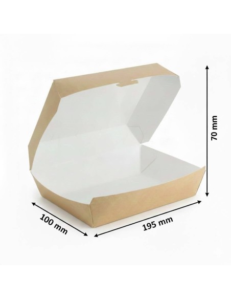 Caixa para Hambúrguer em Cartão 12x12x8,5 cm | Embalagens para Hambúrgueres