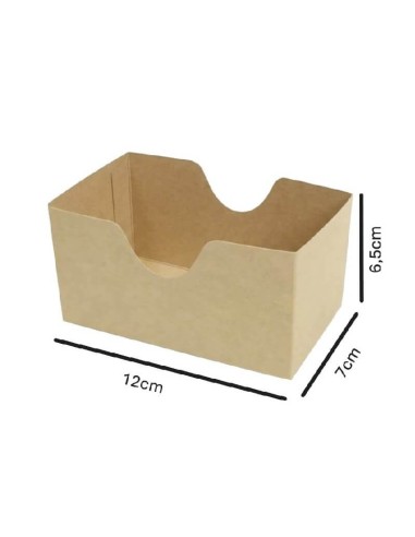 Caixa para Sandes Aberta 120x70x65 mm | Cartão Kraft |