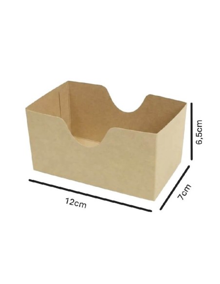 Caixa para Sandes Aberta 120x70x65 mm | Cartão Kraft |