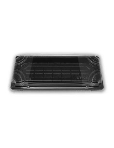Tabuleiro Sushi Preto com tampa 220X90X20 mm. Envio 24h |