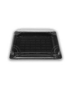 Tabuleiro Sushi Preto com tampa 185X130X30 mm. Envio em 24h |