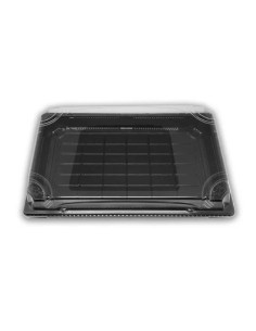Tabuleiro Sushi Preto com tampa 240X150X20 mm. Envio 24h |