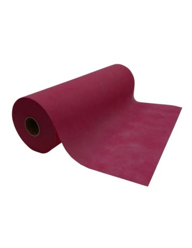 ▷ Rolo de toalha de mesa TNT bordô de 48 m com secções pré-cortadas de 40x120 cm.