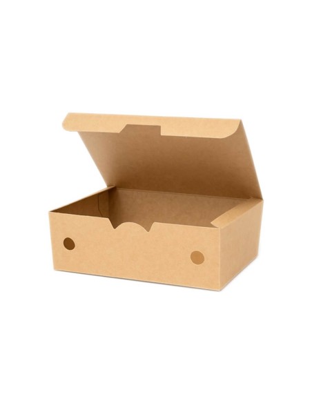 ▶️Caixa para fritos pequena Kraft 375 ml 114x73x45mm (500 Unid.)