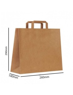 ▷ Bolsa de Papel Con Asas Kraft 26X14X32 cm - Envío 24h. 2