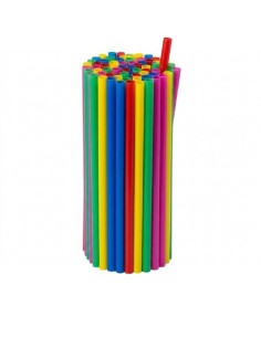 Palhinha de Plástico PP Reutilizável Multicolor 200x6mm - Envio Gratuito 24h.
