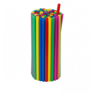 PAJITA DE PLÁSTICO PP REUTILIZABLE MULTICOLOR 20 cm X 8 mmØ (250 Uds.)