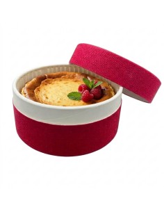 MOLDE PREMIUM HORNEABLE ROJO + TAPA Y CÁPSULA Ø130x70 mm (5 Uds.)