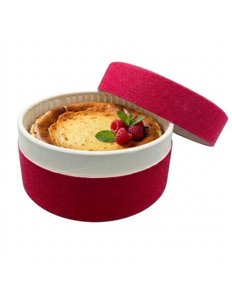 MOLDE PREMIUM HORNEABLE ROJO + TAPA Y CÁPSULA Ø130x70 mm (5 Uds.)