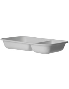 ▷ Tabuleiro de Cana-de-Açúcar com Dois Compartimentos - Envio em 24h.