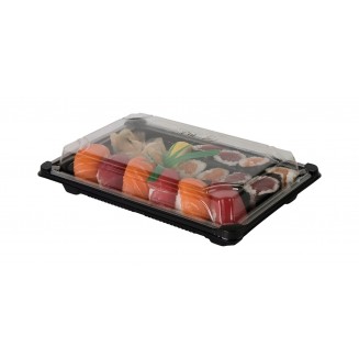 BANDEJA PARA SUSHI PLA + TAMPA 130x180mm (600 Unid.)