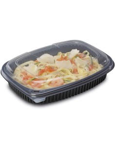 ▷ Embalagem de Plástico Preto 600 ml mais Tampa - Envio 24h.
