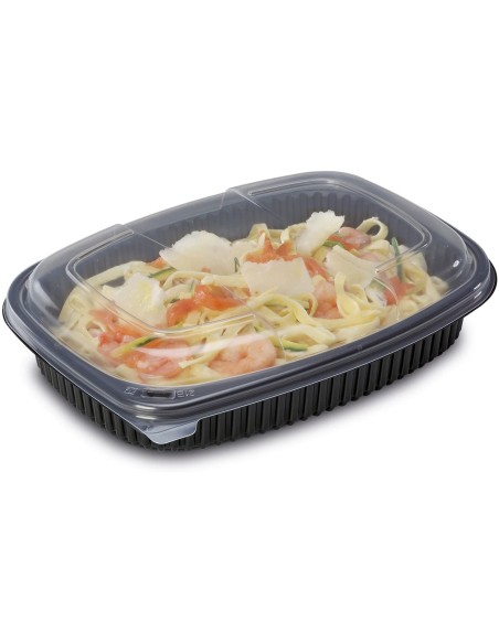 ▷ Embalagem de Plástico Preto 600 ml mais Tampa - Envio 24h.